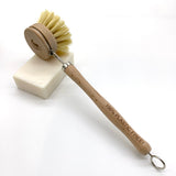 Dish scrub optional long wooden handle (natural bristles)