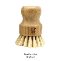 Bamboo dish scrubbie brush (natural bristles)