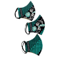 Batik Face Mask (Turquoise+Black Nature) (Regular size)