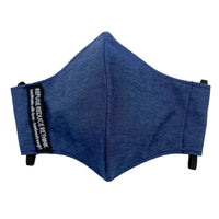 Linen Face Mask (Navy Blue) (Roomy size)